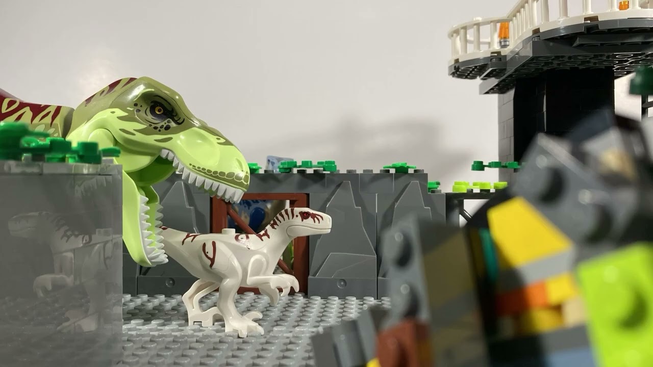 Jurassic Park Lego stop motion T-Rex vs. Raptor (Story) 