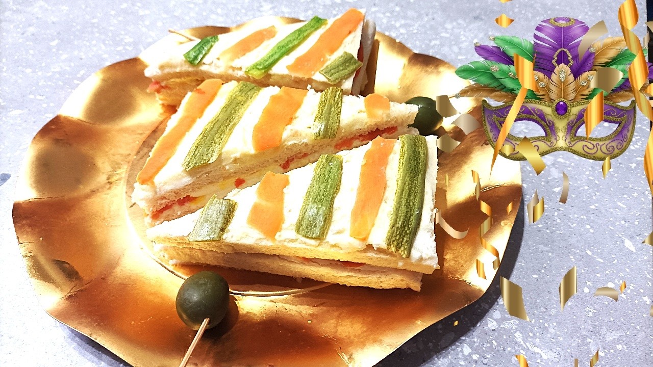 Ricetta: Carnevale 🎭Tramezzini Arlecchino