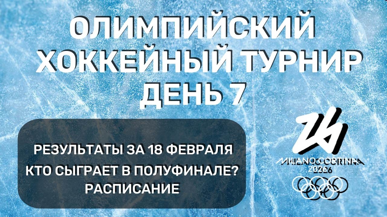Олимпийский хоккейный турнир 2026ой год. Кто сыграет в 1/2 финала?