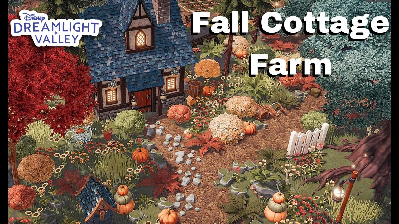 FUNCTIONAL COTTAGECORE FARM// DISNEY DREAMLIGHT VALLEY // SPEED BUILD// FALL COTTAGE