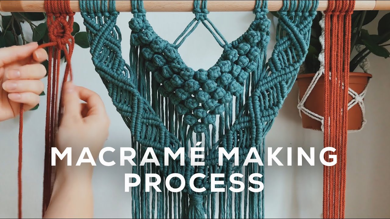 MACRAME WALL HANGING PROCESS | How to make macrame asmr