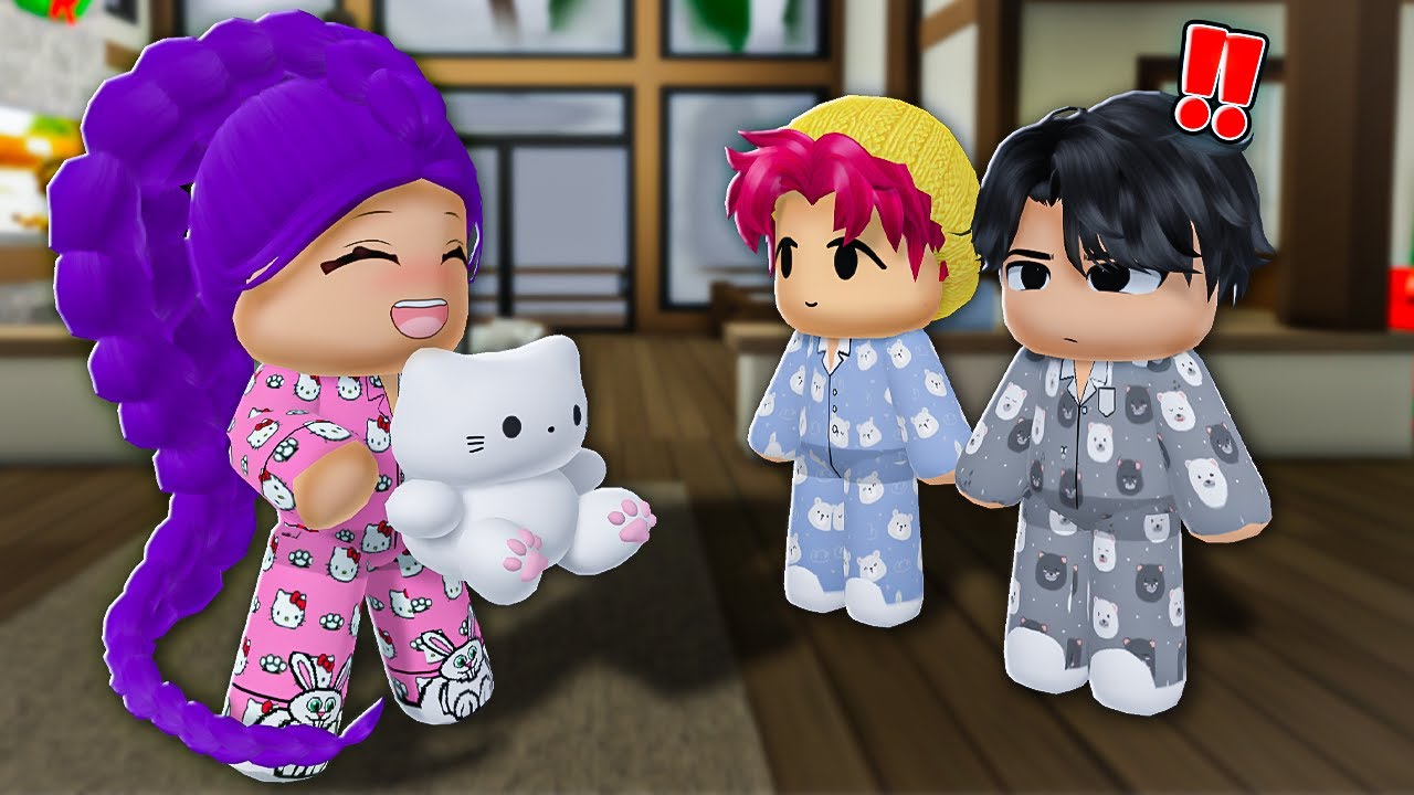 BÉBÉ RUMI FAUFILE DANS UNE PIJAMA PARTY RÉSERVÉ AUX GARÇONS DANS ROBLOX BROOKHAVEN RP