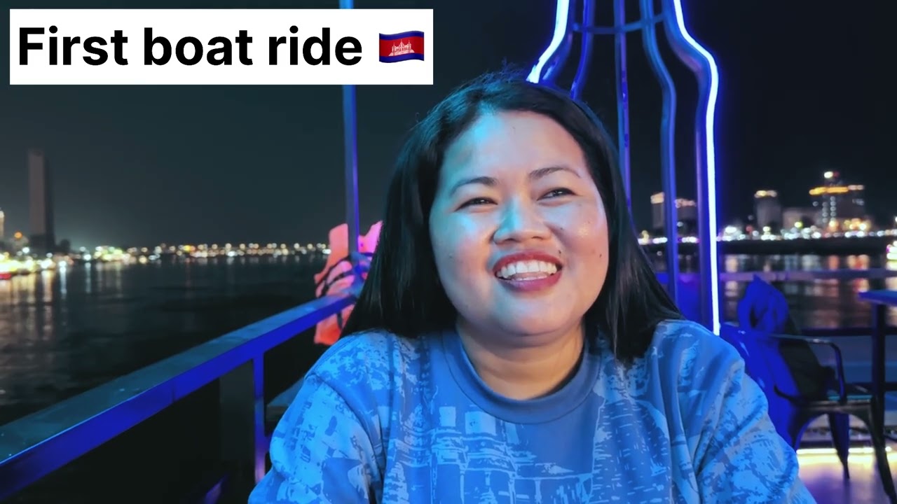 First boat ride in Phnom Penh ❤️🇰🇭. Grateful to sister Shannon ❤️.