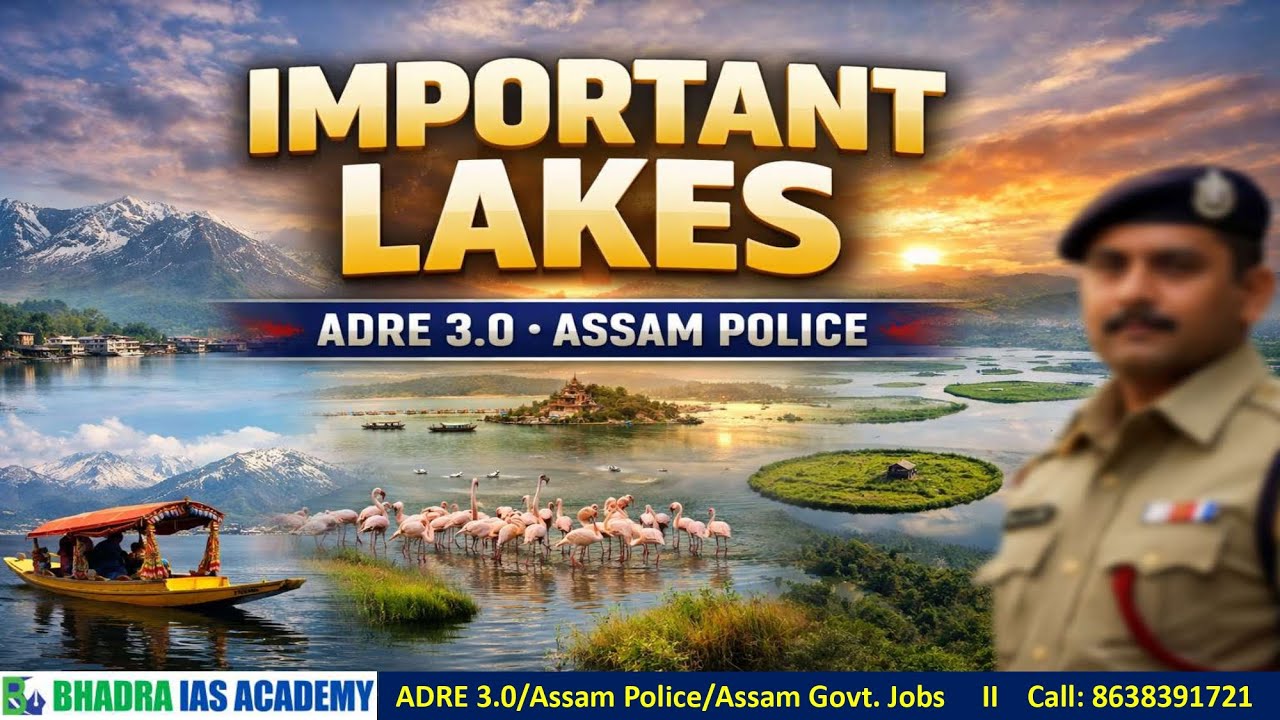 Important Lakes | ADRE 3.0 I Assam Police  #competitiveexams #adre3  #assamjobs
