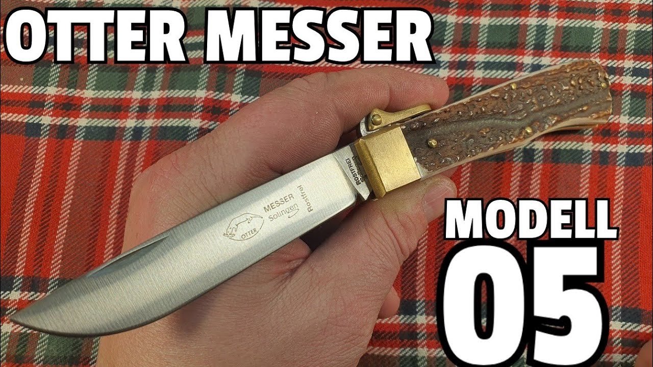 OTTER MESSER Modell 05 HH mit Hirschhorn Griffbeschalung - ein klassisches Gentleman Taschenmesser