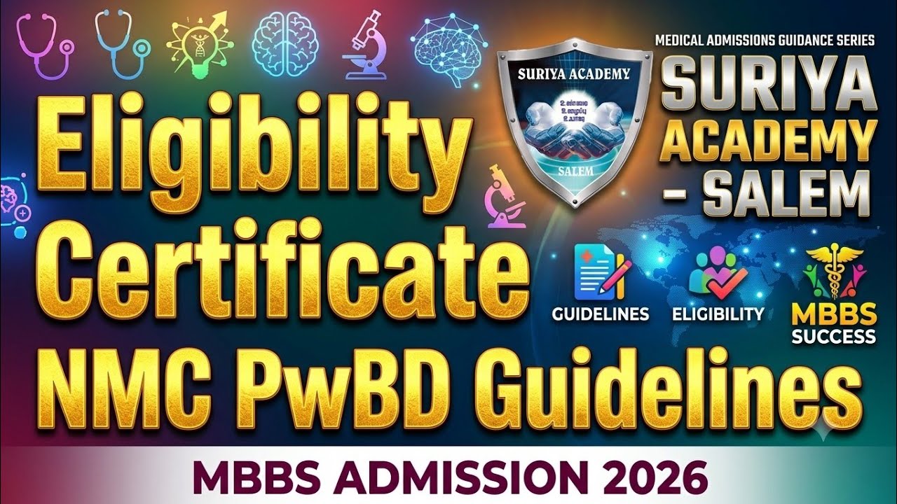 Eligibility Certificate | PwBD Assessment Centers | NMC PwBD Guidelines | MBBS Admission 2026