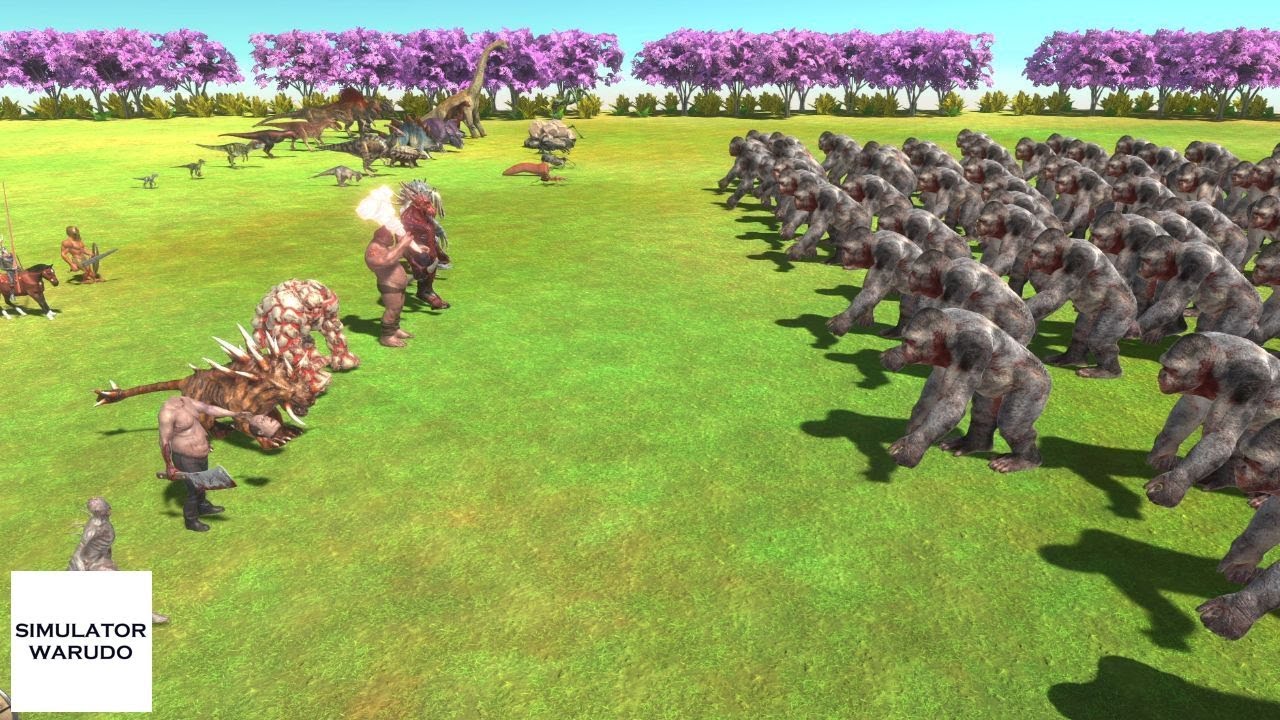 100 MUTANT PRIMATES Apes vs ALL Units Army Animal Revolt Battle Simulator