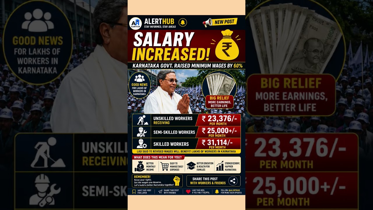 🚨 Karnataka Workers Salary Update 📢💰Big relief for lakhs of workers in Karnataka!The #explorepage