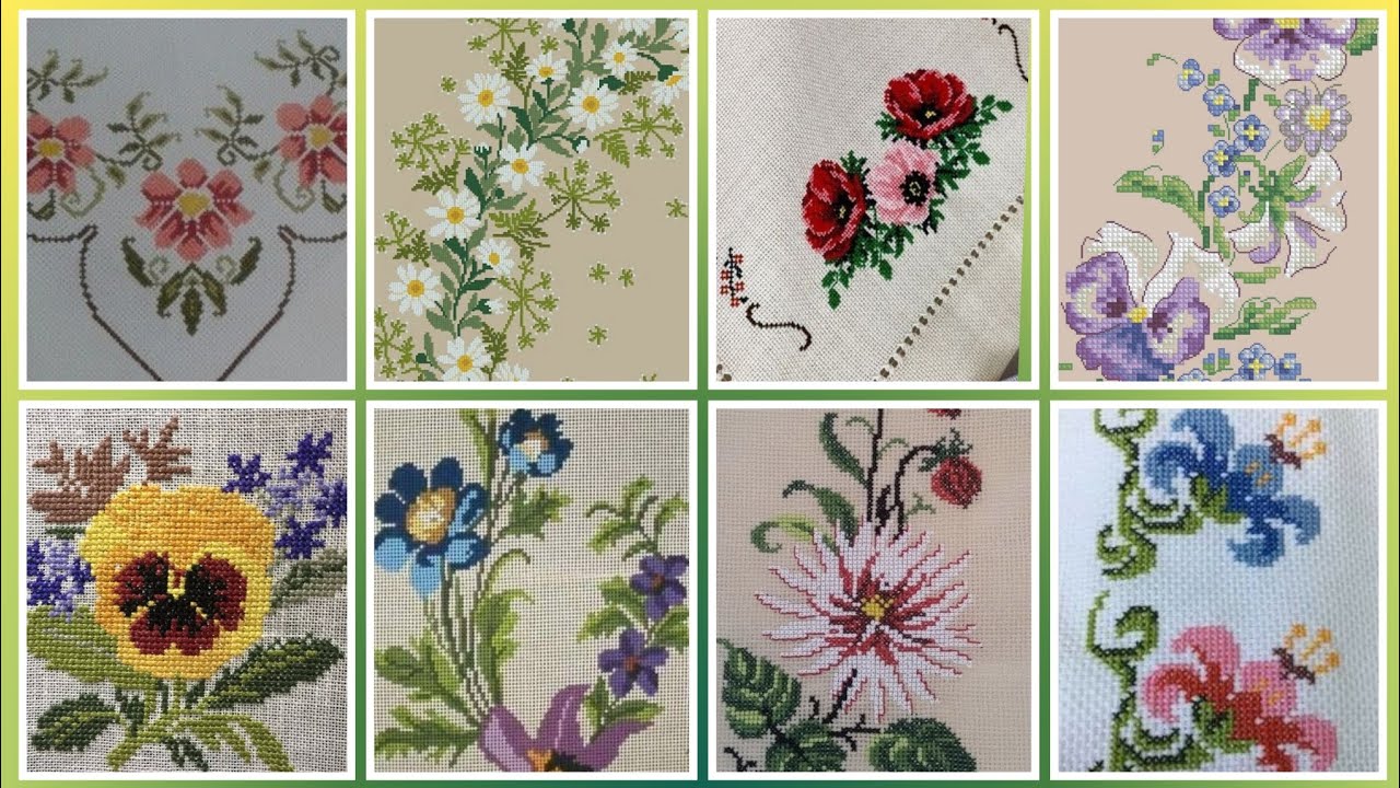 Gorgeous cross stitch patterns /countable embroidery #charsutikarhai/latest dosuti design ideas2024