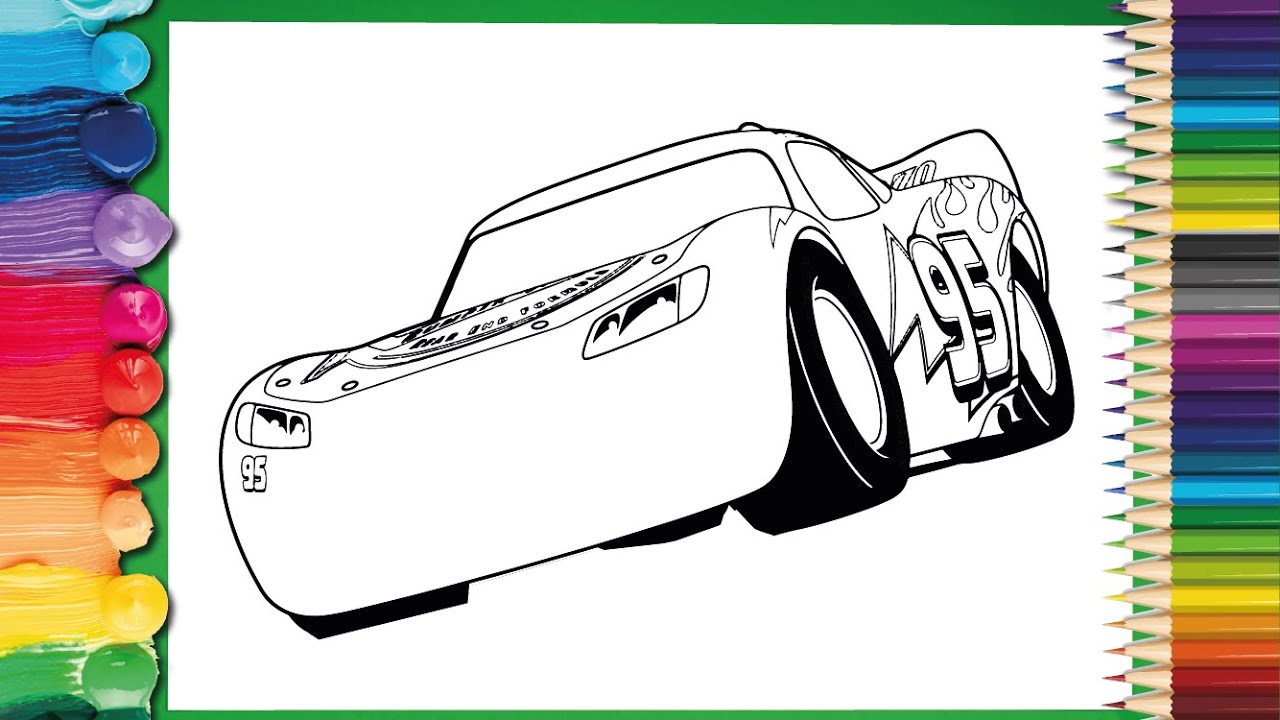 Lightning Mcqueen Drawing and Coloring for Kids, Toddlers