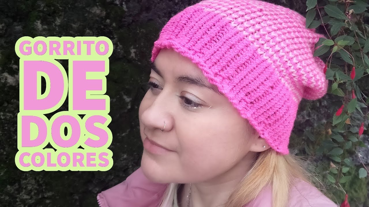 Gorro de dos colores tejido en telar  ✨💕