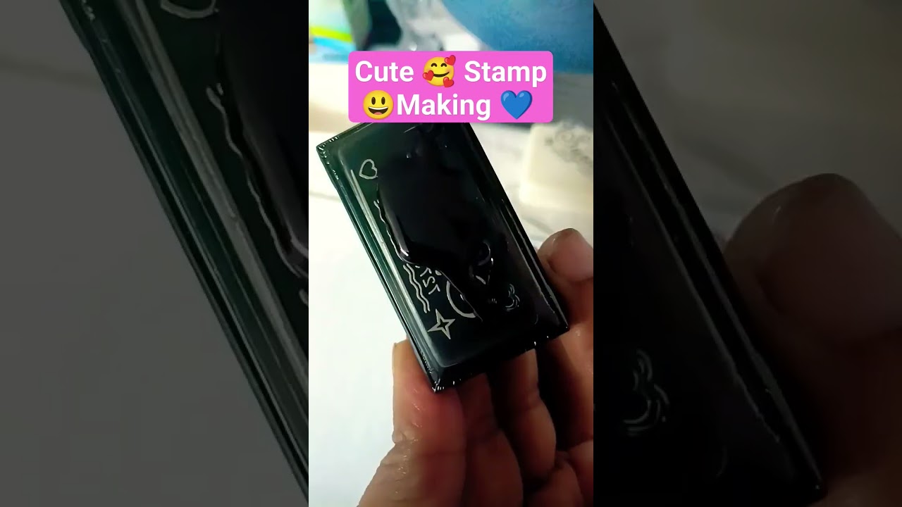 how to make Cute Plus Pre ink Stamp quickly and Beautiful 😻#preinkstamp #viral #shorts