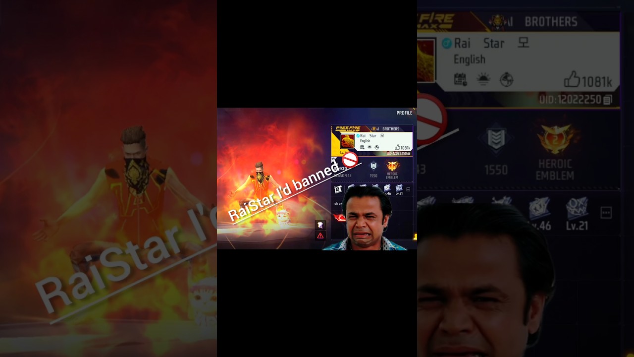 RaiStar ka id ho gaya banned | 😭😭 #freefire #raistar #trending #freefireshorts #id