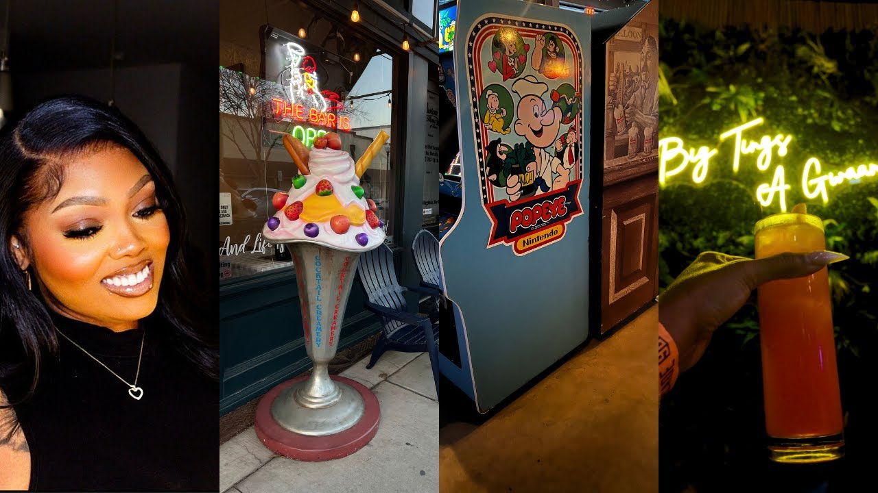 VLOG| DATING IN DALLAS - ARCADE FUN !!! Cocktail Creamery + JAMAICAN EATS