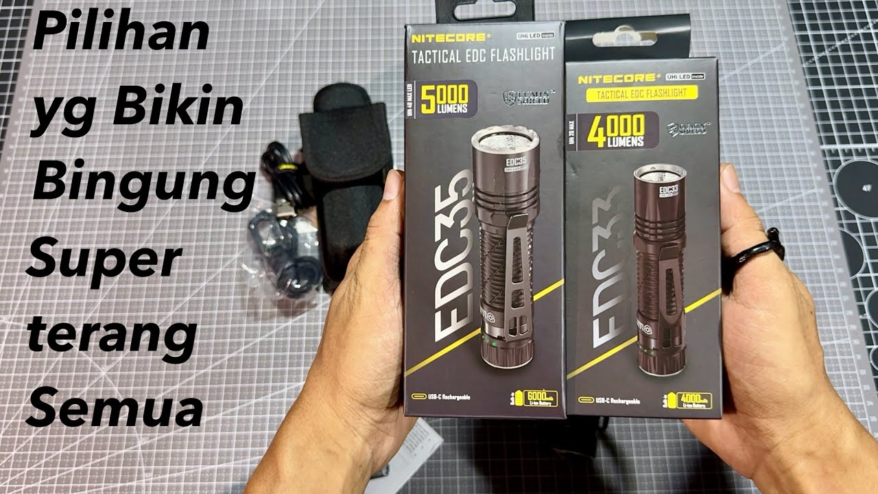 Senter kecil super terang Nitecore EDC35 vs EDC33