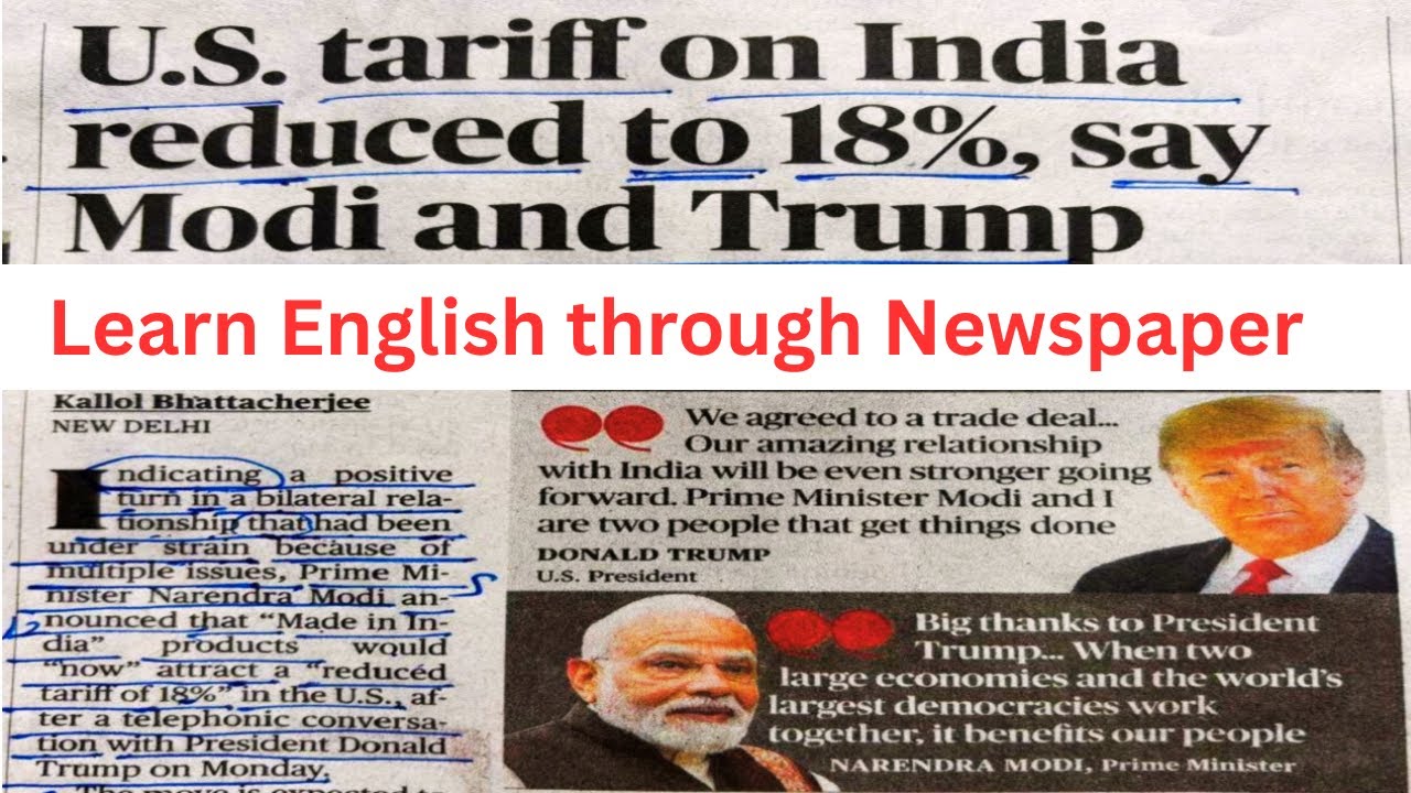 Conversation between mr Modi and mr Trump/ How to read English Newspaper / Reading Videos/