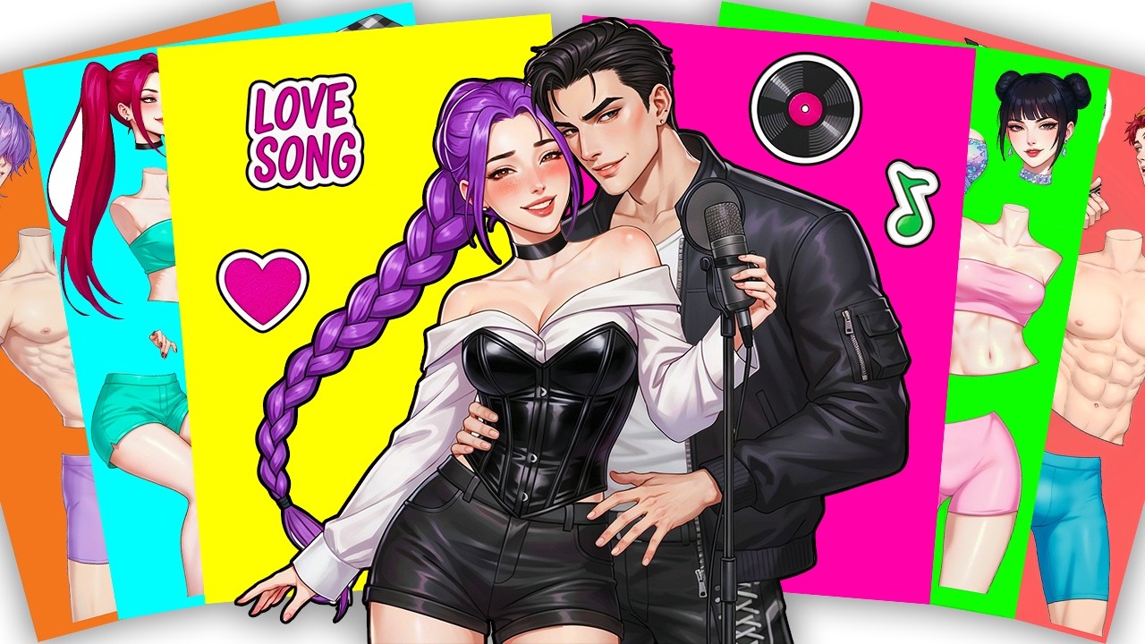 💖paper diy💖 Singing our love song!🎤🎶 HUNTRIX RUMI x SAJABOYS JINU | KPOP DEMON HUNTERS Sticker Book