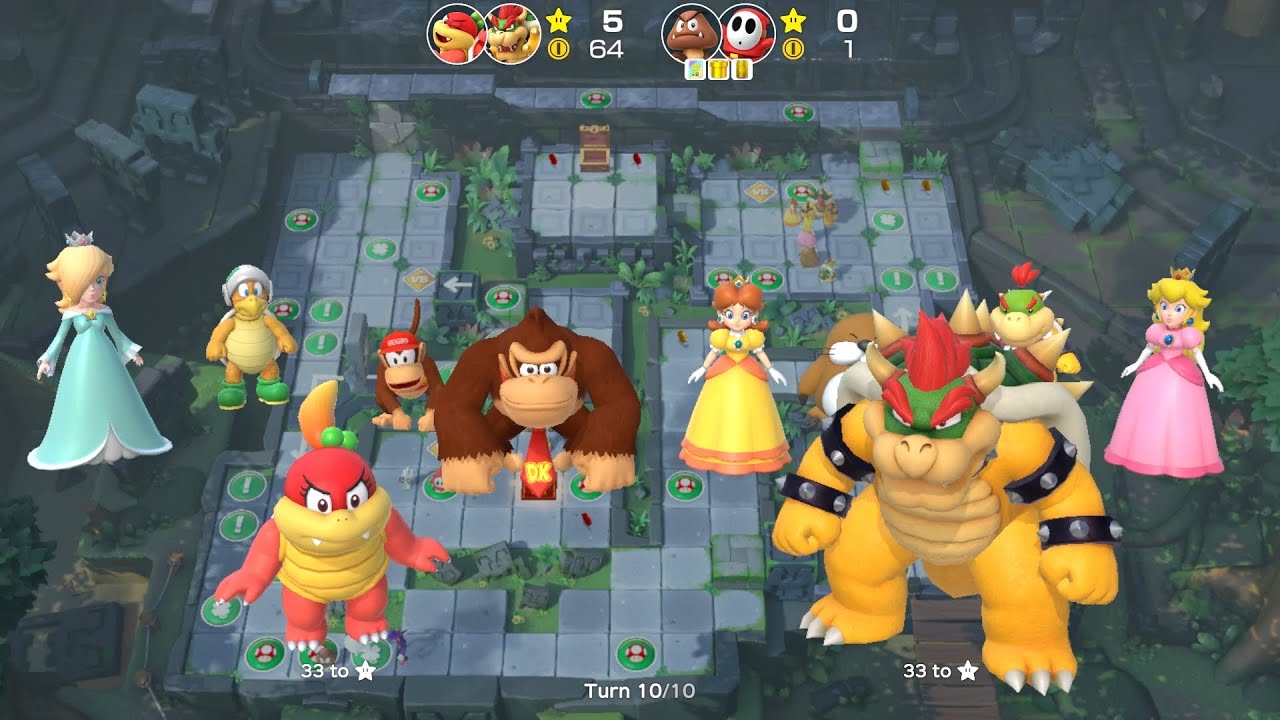 Super Mario Party Partner Party #1761 Domino Ruins Pom Pom & Bowser vs Goomba & Shy Guy