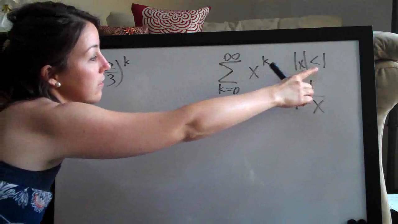Convergence and sum of a geometric series, example 2 (KristaKingMath)