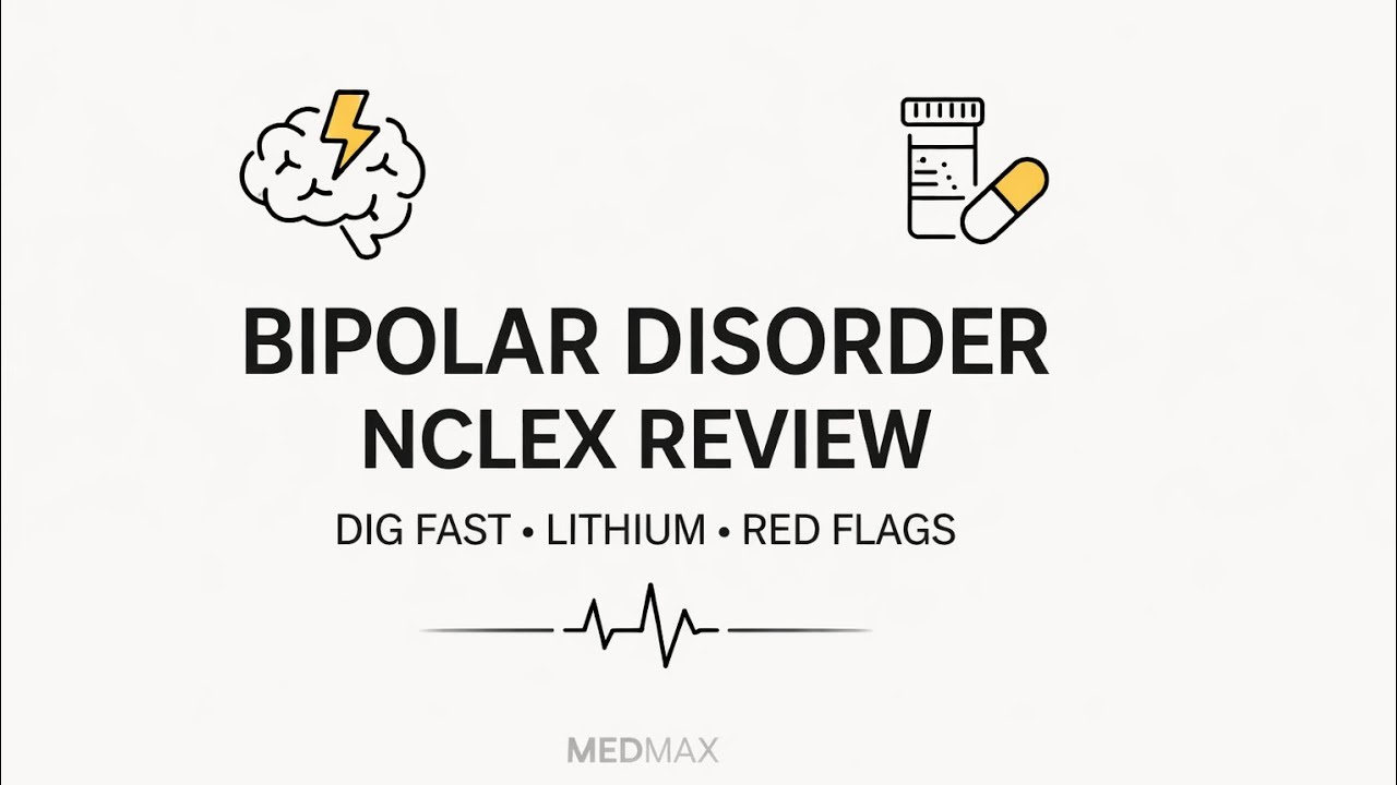 BIPOLAR DISORDER Explained for NCLEX  | Types, DIG FAST, Lithium & Red Flags | Psychiatry Pt. 3