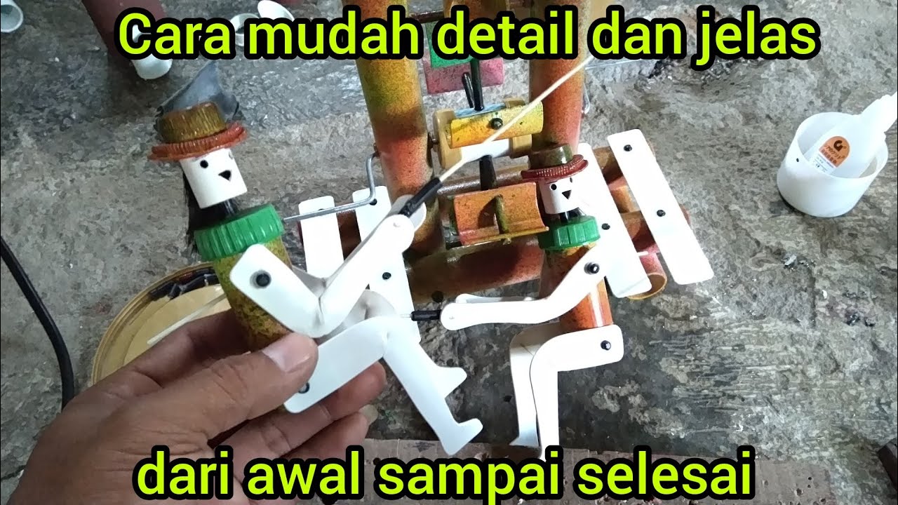cara membuat kincir air orang memancing dari pipa pvc/paralon, detail, mudah, dan jelas!!!