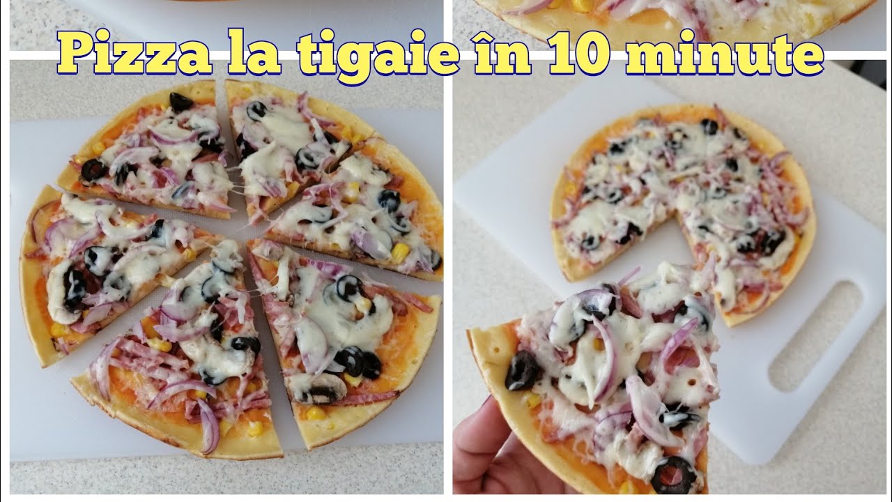 Pizza 🍕 la tigaie în 10 minute ❤️ | rețetă rapidă