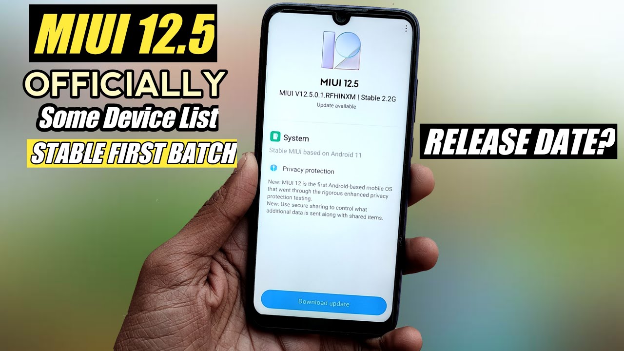 MIUI 12.5 First Batch Stable Update & Device List | MIUI 12.5 Release Date