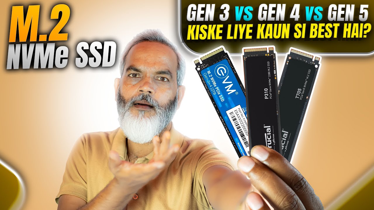 Gen 3 vs Gen 4 vs Gen 5 M.2 NVMe SSD 🔥 Kiske Liye Kaun Si SSD Best Hai?