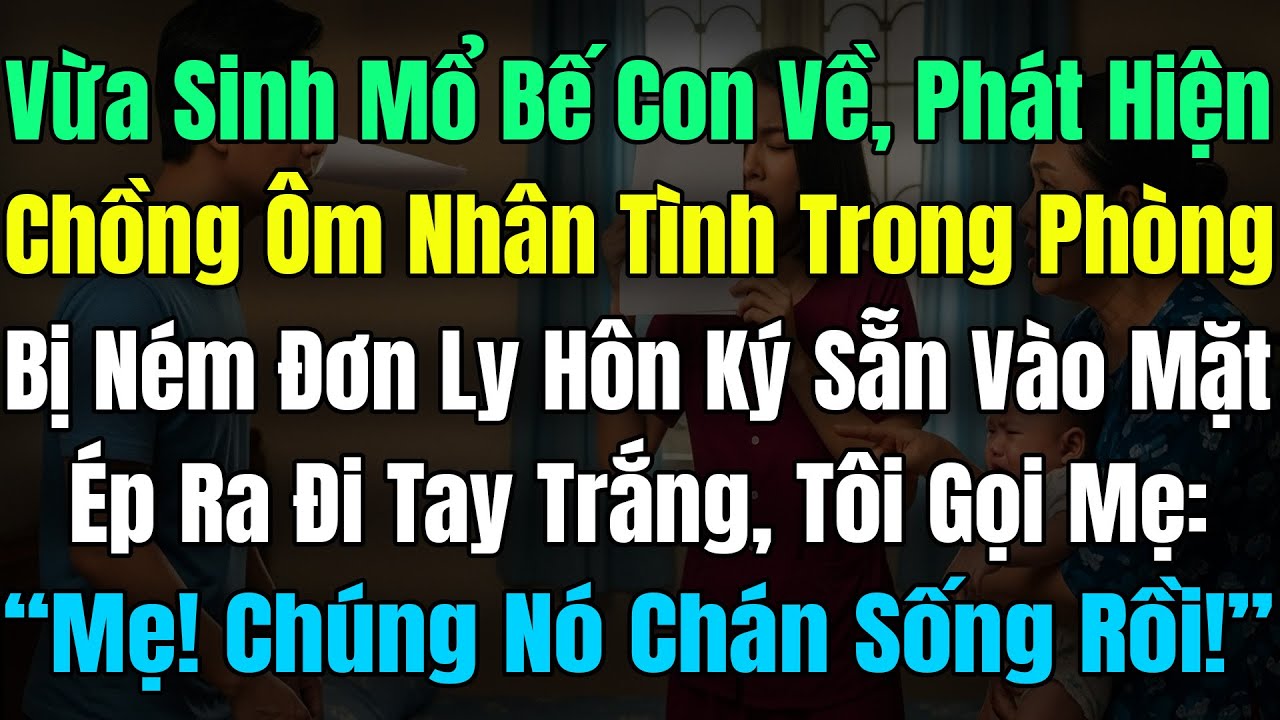Vừa Sinh Mổ Bế Con Về Thấy Chồng Ôm Bồ Nhí, Bị Ném Đơn Vào Mặt Tôi Gọi Mẹ: “ Chúng Nó Chán Sống Rồi!