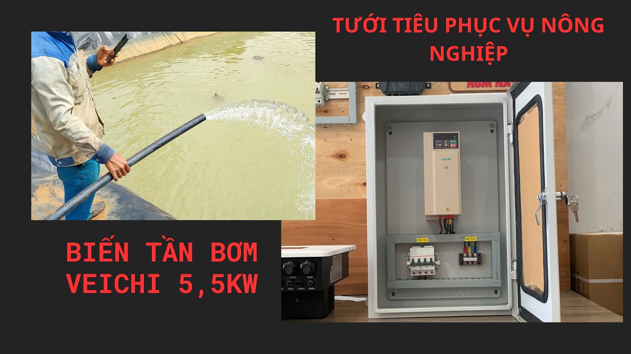 Không cần tốn tiền dầu vẫn chạy được BƠM Nước vô tư với biến tần Bơm Veichi năng lượng mặt trời
