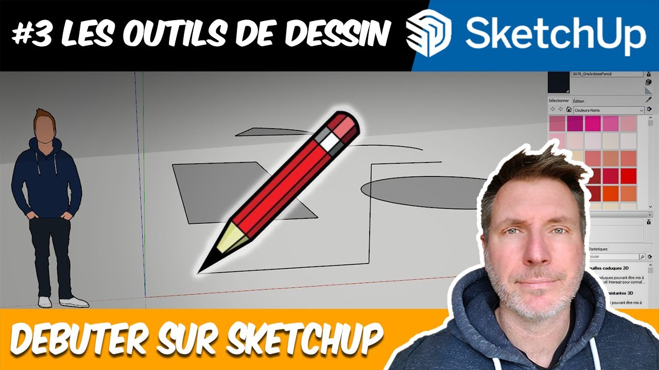 #3 LES OUTILS DE DESSIN - DEBUTER SUR SKETCHUP [TUTO FR]