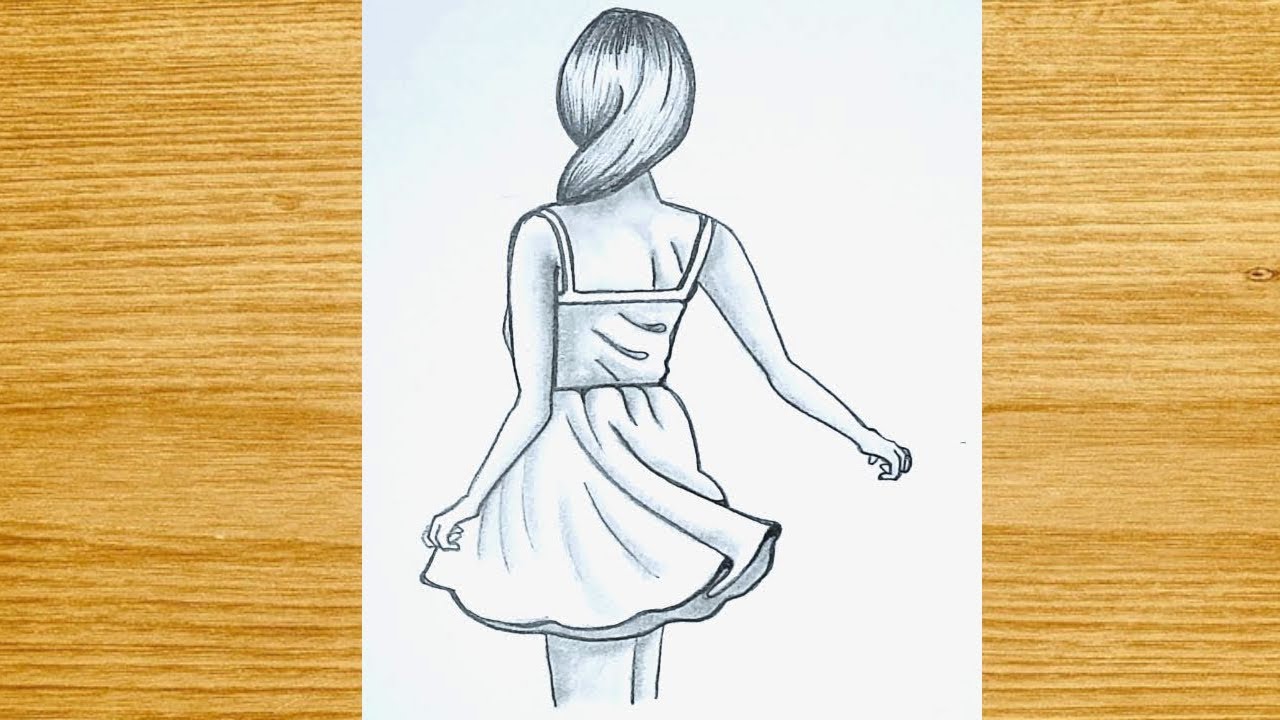 ❤️ How to Draw a Cute Girl with a Dress - Pencil Sketch