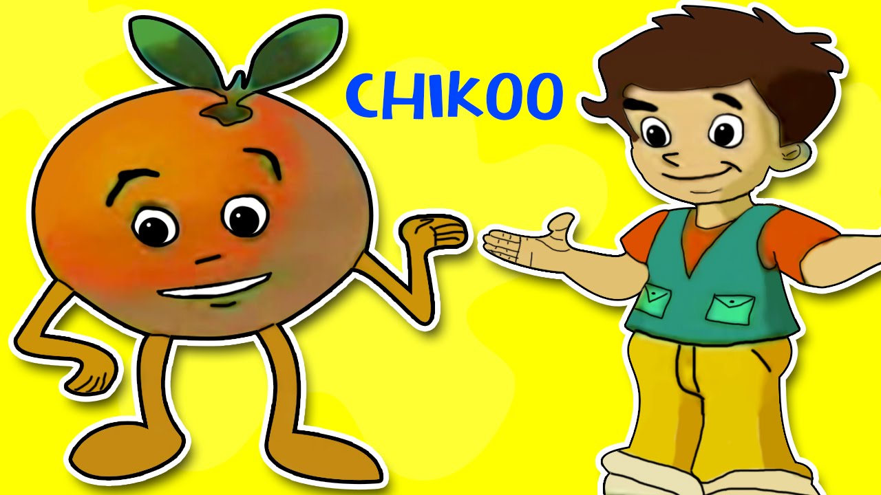 English Fruit Rhymes Cartoon For Kids | Chikoo Fruit Song | Juniors Tv