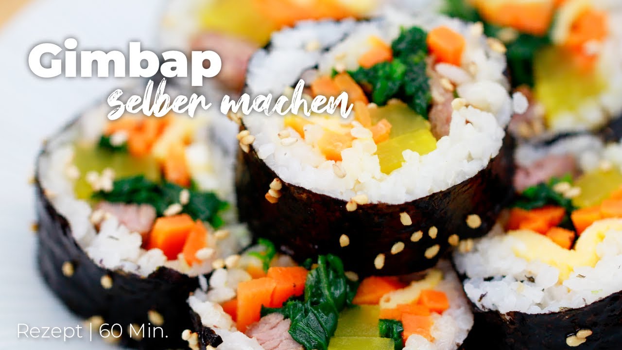 Gimbap selber machen | Koreanische Reisrollen mit Gemüse & Fleisch | Frisch & vielseitig! 🍙🇰🇷