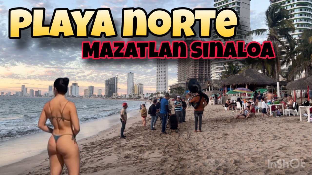 Playa norte de MAZATLÁN Sinaloa a si se encuentra el malecón y los hoteles con turistas 