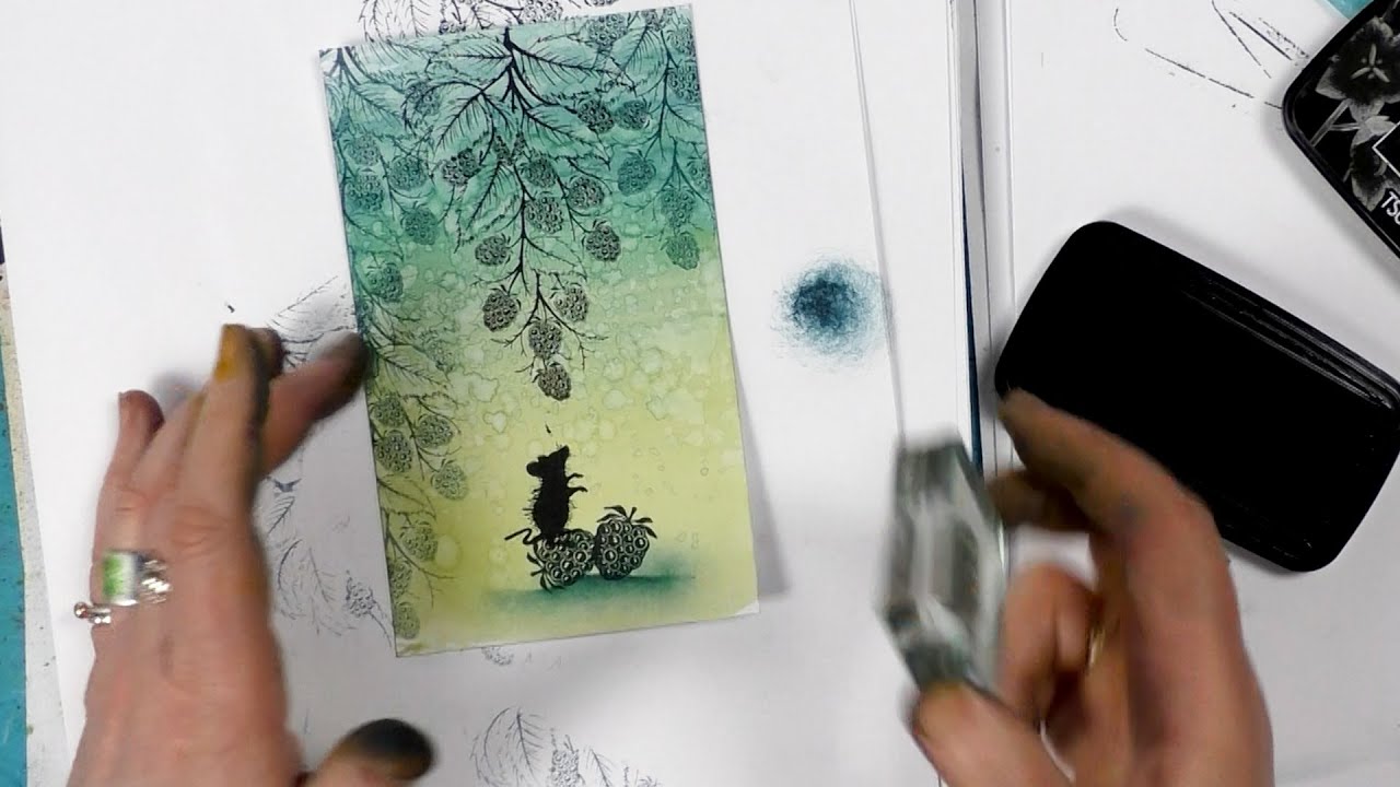 The Mouse Gathering Blackberries - A Lavinia Stamps Tutorial