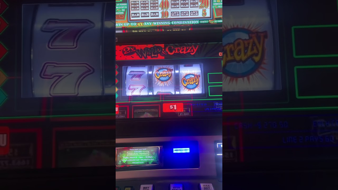 2x Wild & Crazy Slot Machine Big Win on $5 Bets!