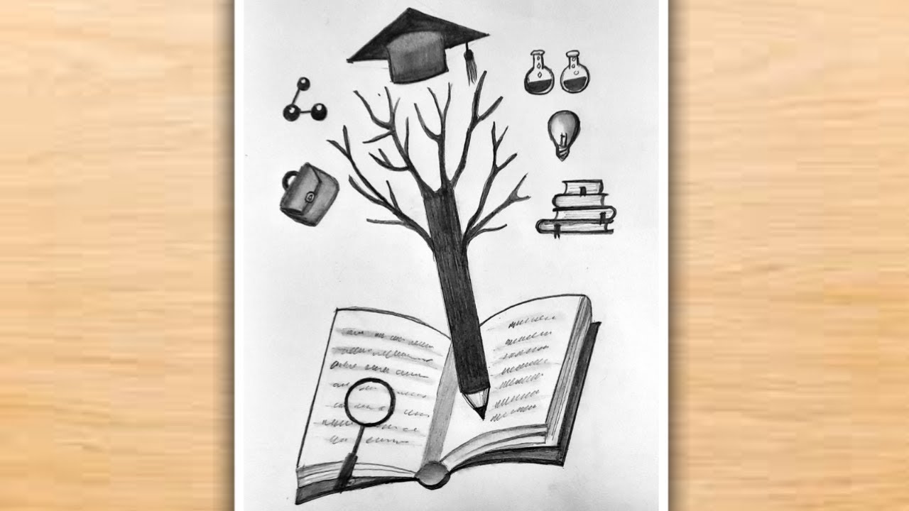 World Literacy Day Drawing Easy | How To Draw International Literacy Day Poster Drawing Step by Step