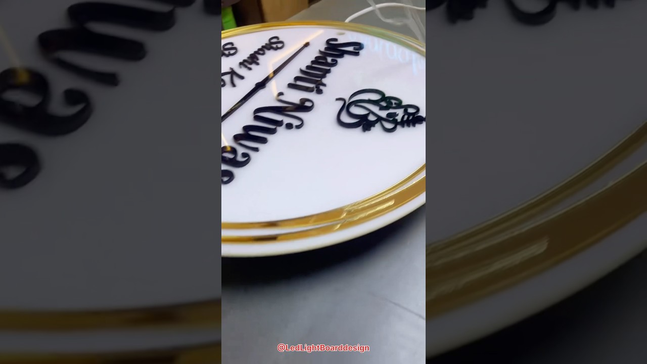 Beautiful LED White Round Nameplate🏡❤️ #ledsign #signs