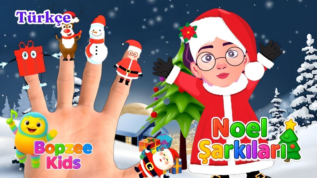 Parmak Ailesi Noel Versiyonu 🎄🖐️ + Eğlenceli Noel Çocuk Şarkıları ✨ | Bopzee Kids