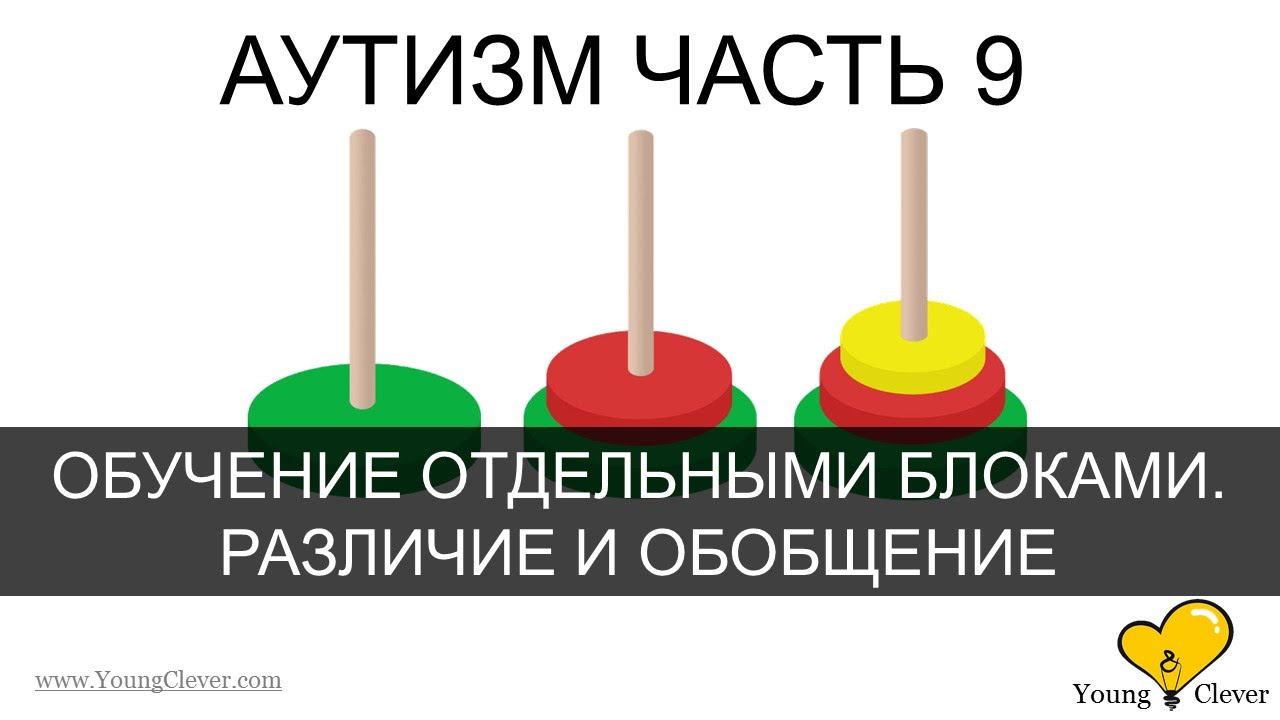 Аутизм Часть 9. (Обучение блоками. Различие и обощение)