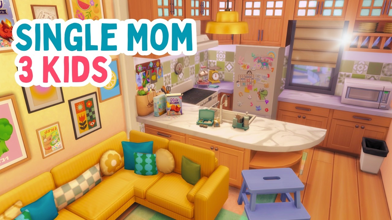 Мать-одиночка, 3 детей | Быстрая постройка в The Sims 4
