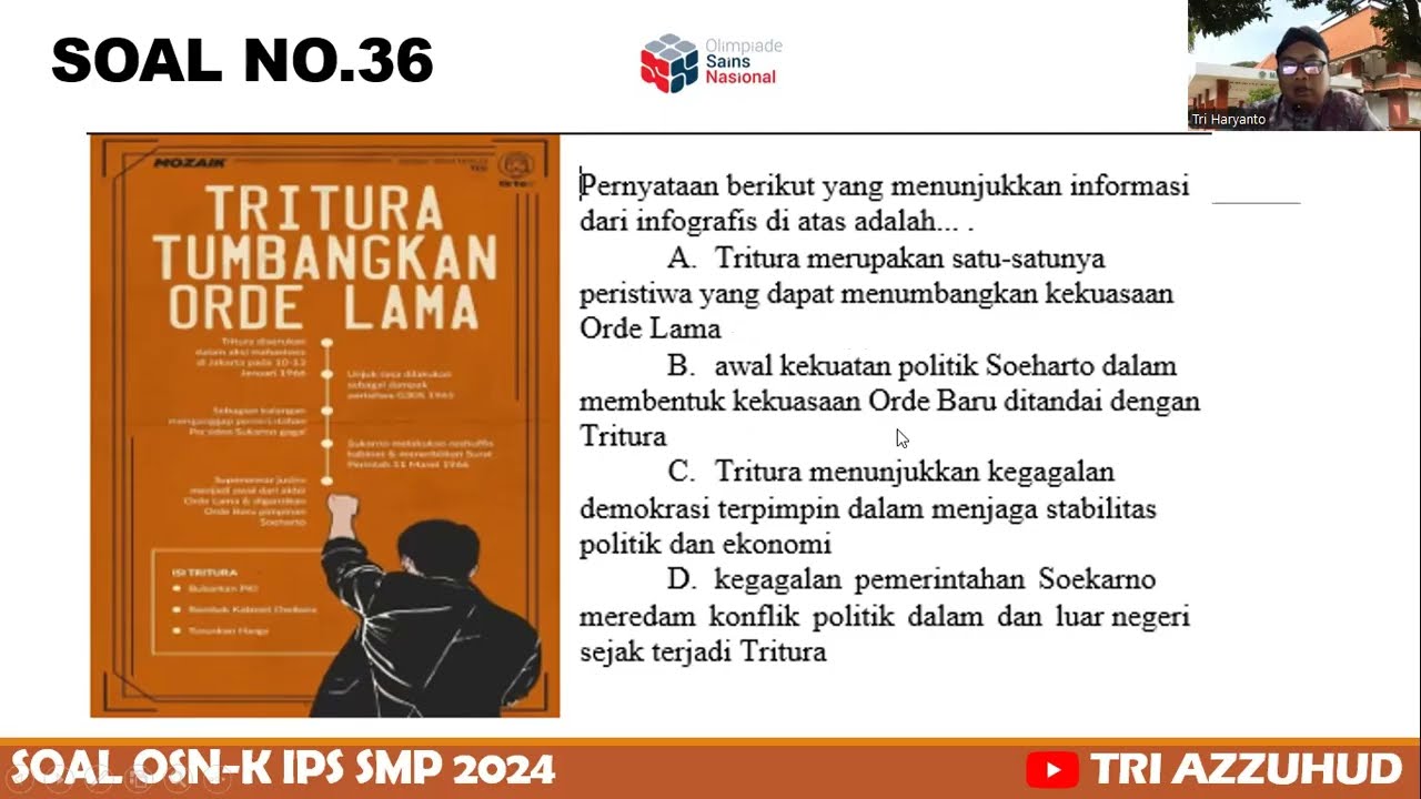 Pembahasan Soal OSN-K 2024 IPS SMP - Sejarah (31-40)