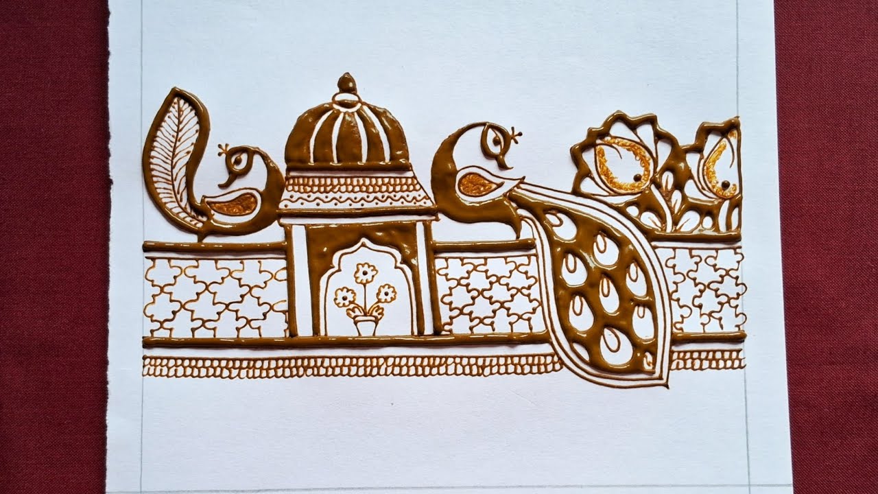 2 peacock with Lotus 🪷 startup mehndi design | Mehndi by Darshna | #artist #mehndi 