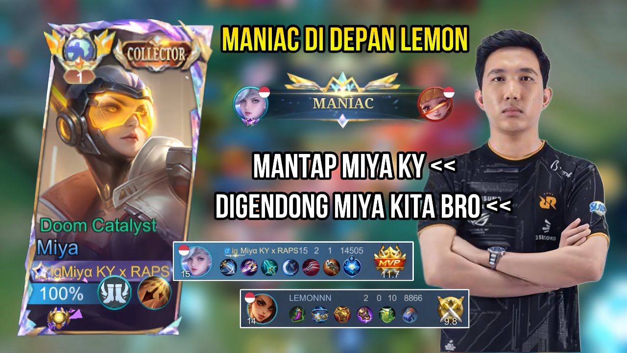 REAKSI RRQ LEMON MAIN BARENG MIYA KY TOP GLOBAL MIYA - MOBILE LEGENDS