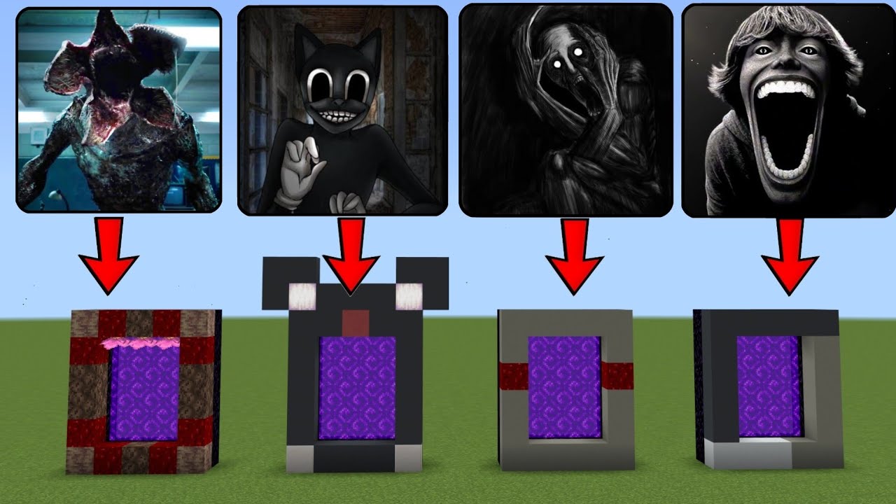NEVER Make A Portal To Stranger Things,Cartoon Cat,Scp 096,Scp 067 in Minecraft PE!
