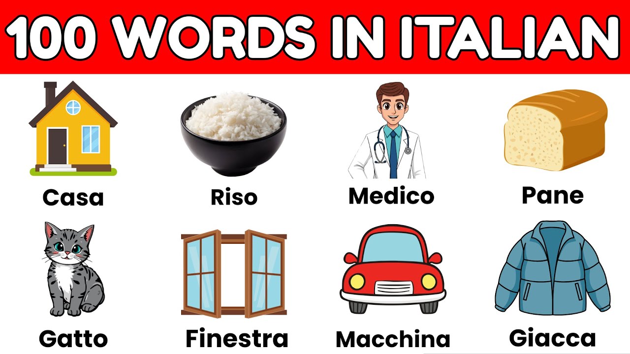 100 Key Italian Words for Beginners | A1-A2 Vocabulary | Learn Italian for Beginners