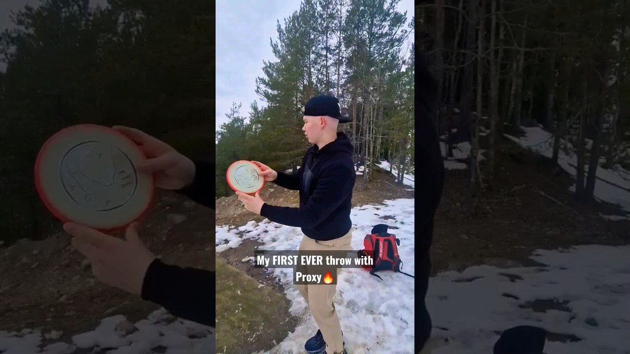 My FIRST EVER throw with Simon Lizottes fav disc Proxy🔥 #discgolf #finland #shorts #tiktok #proxy