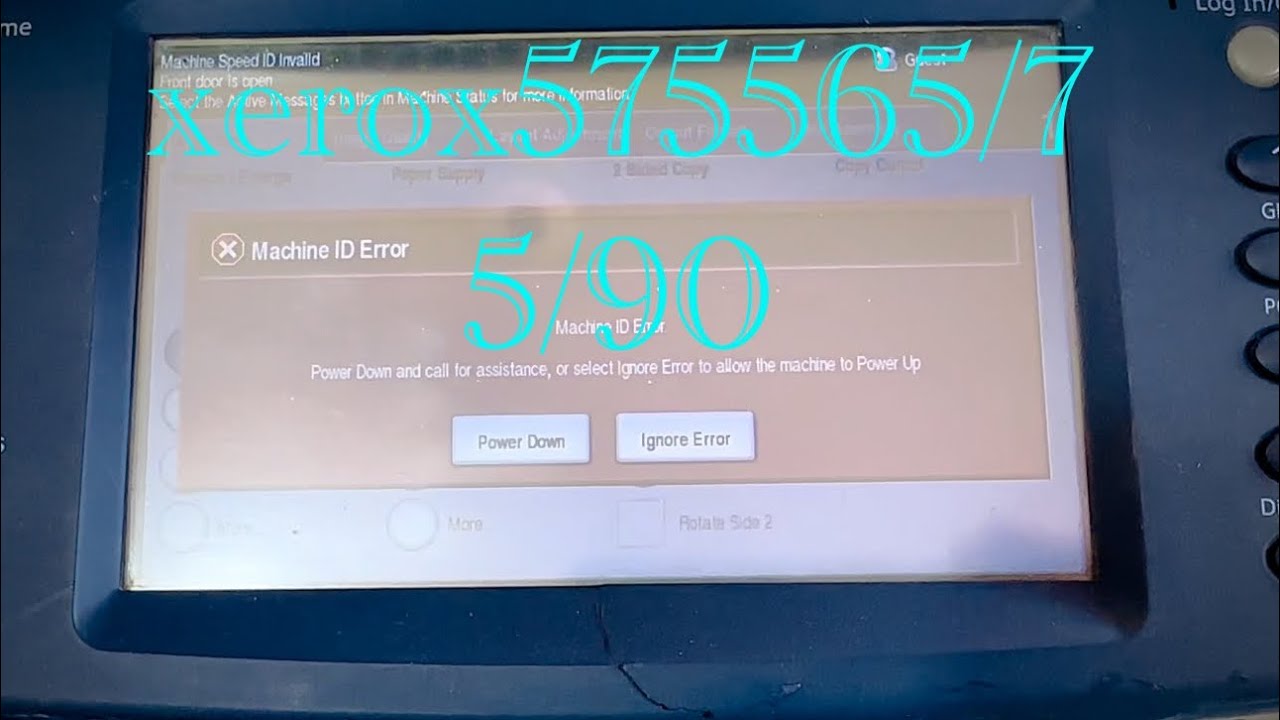 How to clear Machine id Error Xerox5755