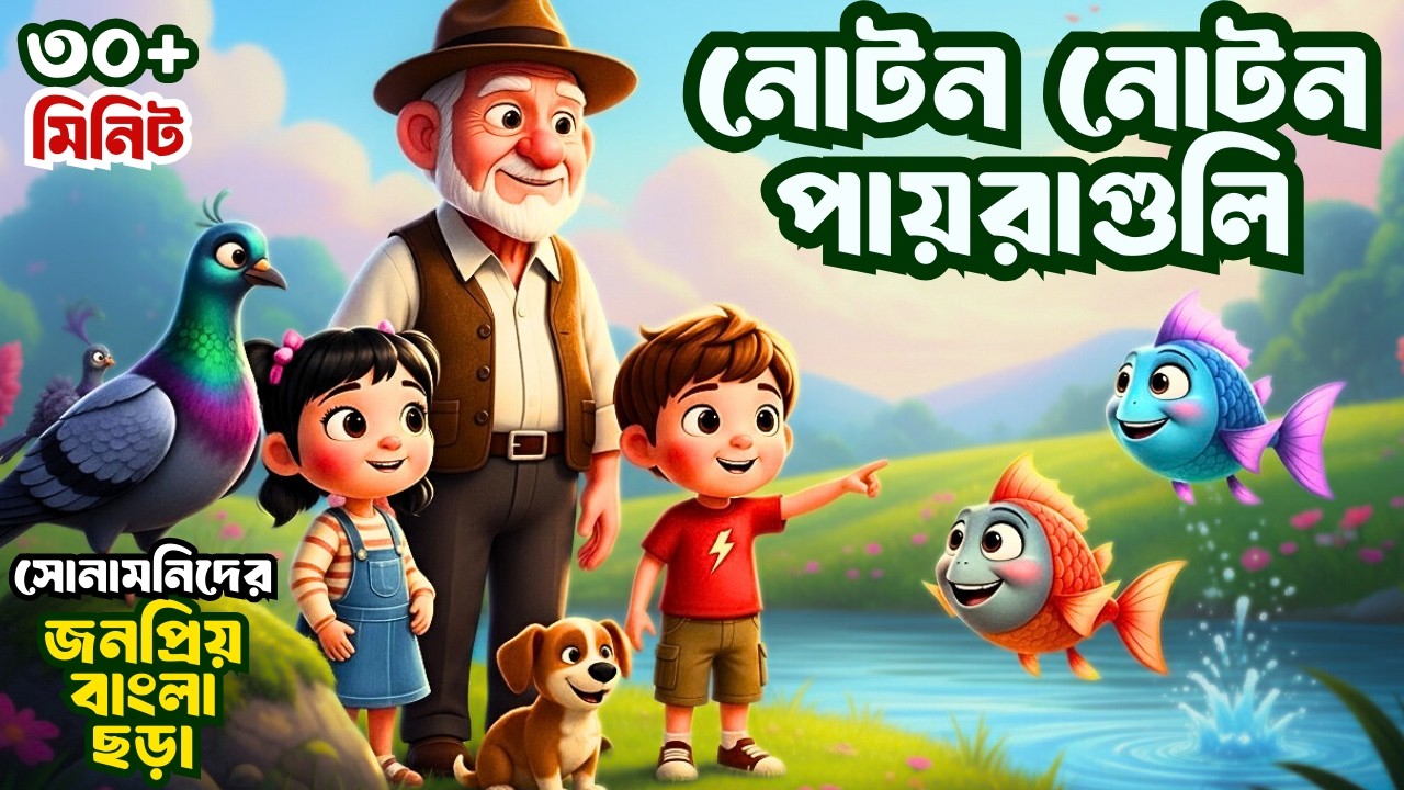 Noton Noton Paira Guli | Tai Tai Tai Mama Bari Jai | Bangla Rhymes | বাংলা ছড়া গান| Shonamoni Rhymes